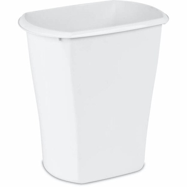 Sterilite 2.5 Gal. Wastebasket Plastic, White 