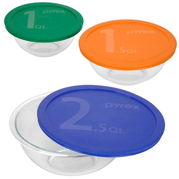 Pyrex® Glass Lidded Mixing Bowls Set, Set Of 6 - Jay C Food Stores