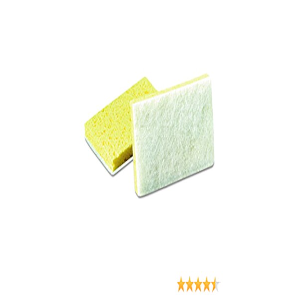 YELLOW CELLULOSE SCRUBBER W/ WHITE NON-SCRATCH NYLON SCRUBBER