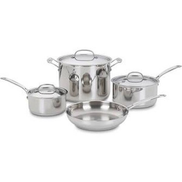 CUISINART 7PC STAINLESS STEEL COOKWARE SET (2/CS)
